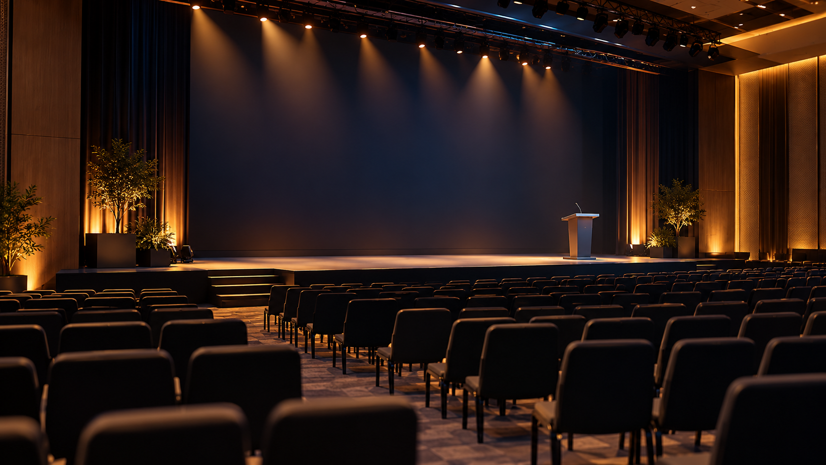 Illustrative image of a speaking stage